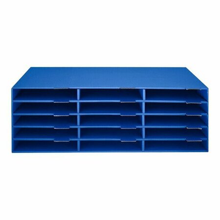 ADIROFFICE 15-Compartment Blue Construction Paper Classroom Literature Organizer ADI501-15-CP-BLU-2, 2PK 105AO501152